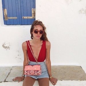 Reformation viola bodysuit rouge red